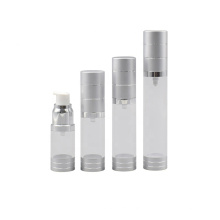 Cosmetic 15ml 20ml 30ml Airless Plastic Silver Lotion Pump Bottle